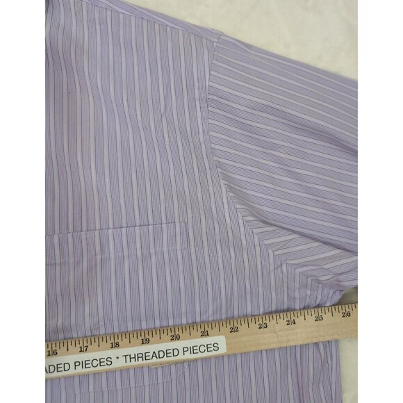 Calvin Klein Shirt Mens XL Purple‎ Stripe Button Up Long Sleeve Business Casual - Picture 12 of 13